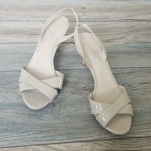 Calvin Klein Beige Slingback Heels, Size 8.5